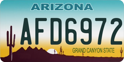 AZ license plate AFD6972