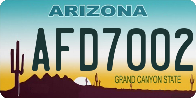 AZ license plate AFD7002