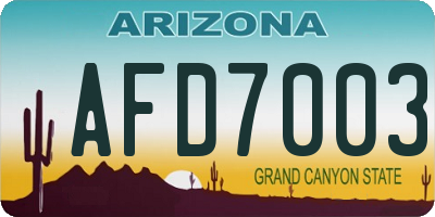AZ license plate AFD7003