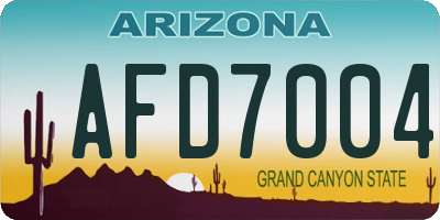 AZ license plate AFD7004