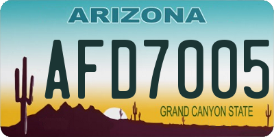 AZ license plate AFD7005