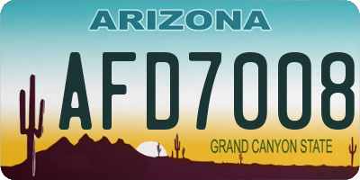 AZ license plate AFD7008