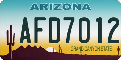 AZ license plate AFD7012