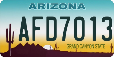 AZ license plate AFD7013