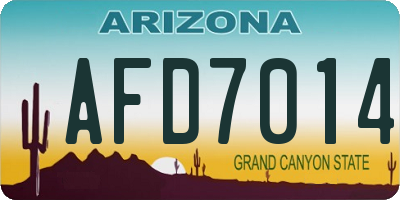 AZ license plate AFD7014