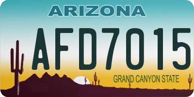 AZ license plate AFD7015