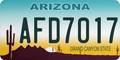 AZ license plate AFD7017