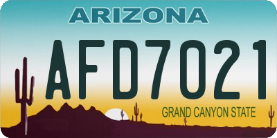 AZ license plate AFD7021