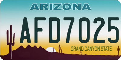 AZ license plate AFD7025