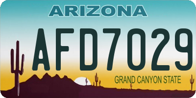 AZ license plate AFD7029