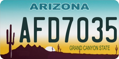 AZ license plate AFD7035