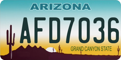 AZ license plate AFD7036