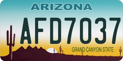AZ license plate AFD7037