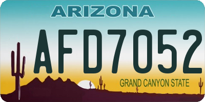 AZ license plate AFD7052