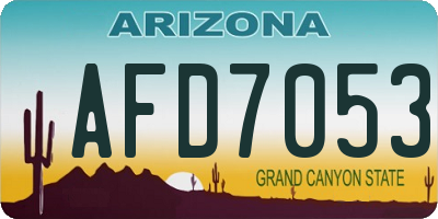 AZ license plate AFD7053
