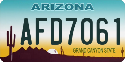 AZ license plate AFD7061