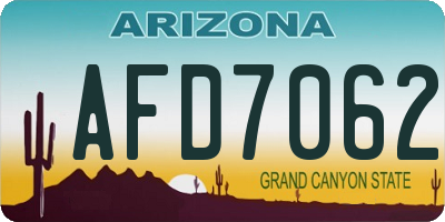 AZ license plate AFD7062