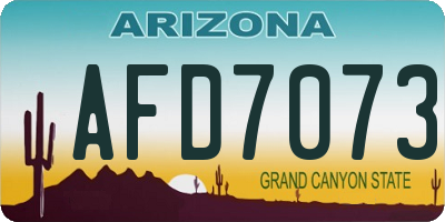 AZ license plate AFD7073
