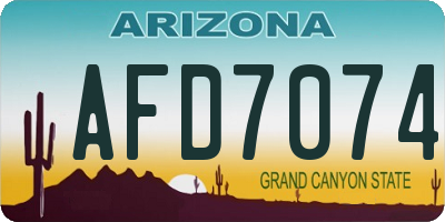 AZ license plate AFD7074