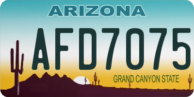 AZ license plate AFD7075