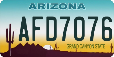 AZ license plate AFD7076