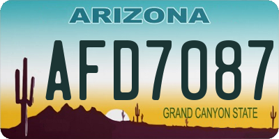 AZ license plate AFD7087