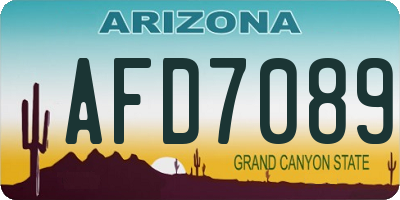 AZ license plate AFD7089
