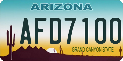 AZ license plate AFD7100