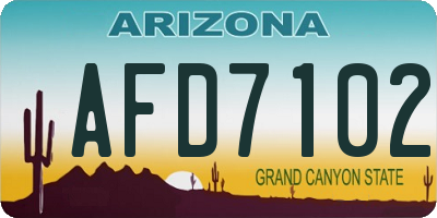 AZ license plate AFD7102