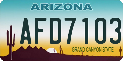 AZ license plate AFD7103