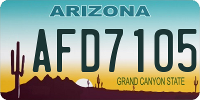 AZ license plate AFD7105