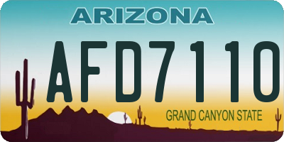 AZ license plate AFD7110