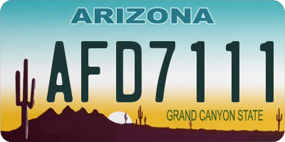 AZ license plate AFD7111