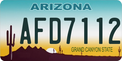 AZ license plate AFD7112