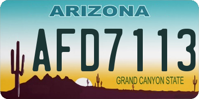 AZ license plate AFD7113