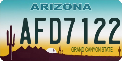 AZ license plate AFD7122