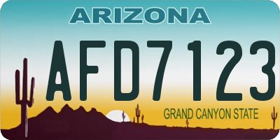 AZ license plate AFD7123