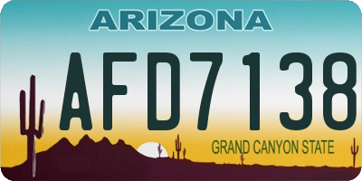 AZ license plate AFD7138