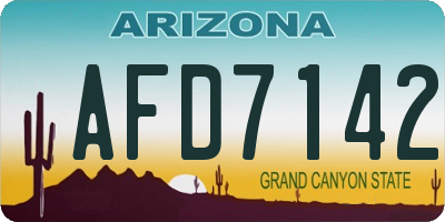 AZ license plate AFD7142