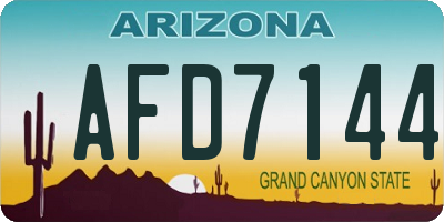 AZ license plate AFD7144