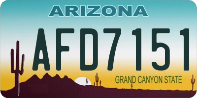 AZ license plate AFD7151