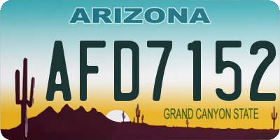 AZ license plate AFD7152