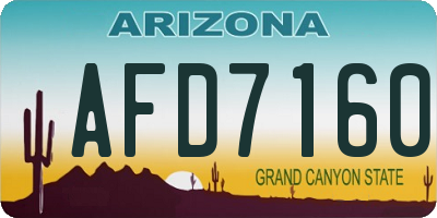 AZ license plate AFD7160