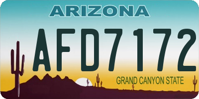 AZ license plate AFD7172