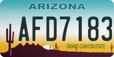 AZ license plate AFD7183
