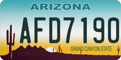 AZ license plate AFD7190