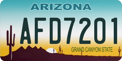 AZ license plate AFD7201