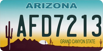 AZ license plate AFD7213