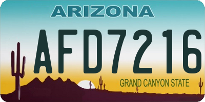 AZ license plate AFD7216