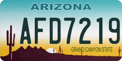 AZ license plate AFD7219
